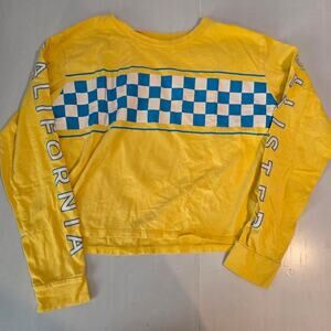 Hollister california yellow checkerboard crop